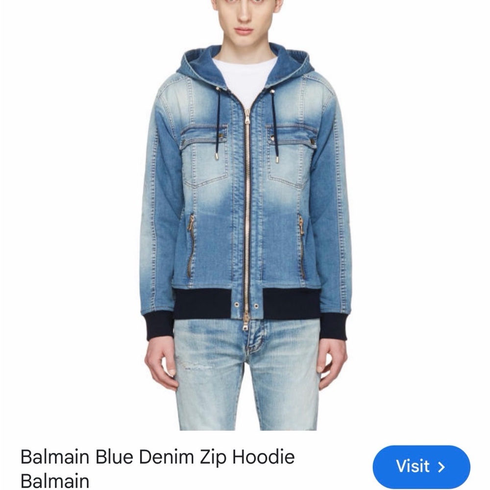 Balmain Light Blue Denim Jacket